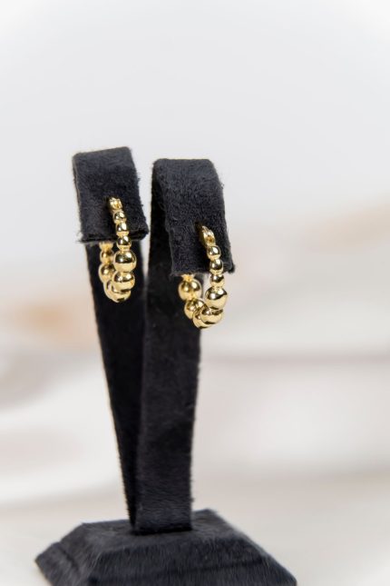 925 Ayar Halka Küpe Boğumlu Hakla Küpe Toplu Halka Küpe Gold Kaplama