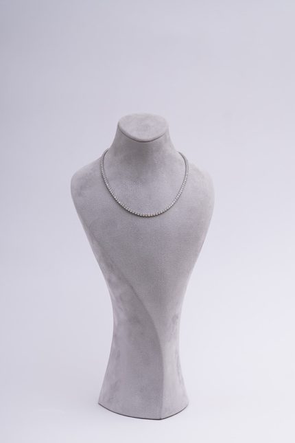 Zirkon Taşlı Pırlanta Montürlü Su Yolu Gümüş Kolye Silver 925 Ayar Gümüş