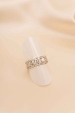 925 Ayar Gümüş Baget Tamtur Yüzük Baget Taşlı Yüzük Silver - Görsel 2