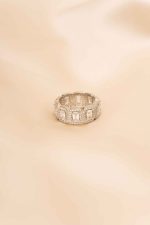 925 Ayar Gümüş Baget Tamtur Yüzük Baget Taşlı Yüzük Silver - Görsel 3