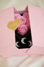 Sevgililer Günü Baget Taşlı Ay Detaylı Kolye Gold Kaplama 925 Ayar Gümüş Moon Kolye - Görsel 7