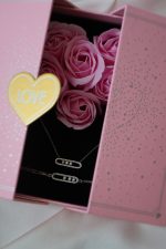 Sevgililer Günü 925 Ayar Gümüş Messika Kolye Zirkon Taşlı Oval Kolye ve Bileklik Silver