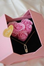 Sevgililer Günü 925 Ayar Gümüş Gold Kaplama Messika Kolye Zirkon Taşlı Oval Kolye - Görsel 6