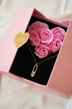 Sevgililer Günü 925 Ayar Gümüş Gold Kaplama Messika Kolye Zirkon Taşlı Oval Kolye - Görsel 5